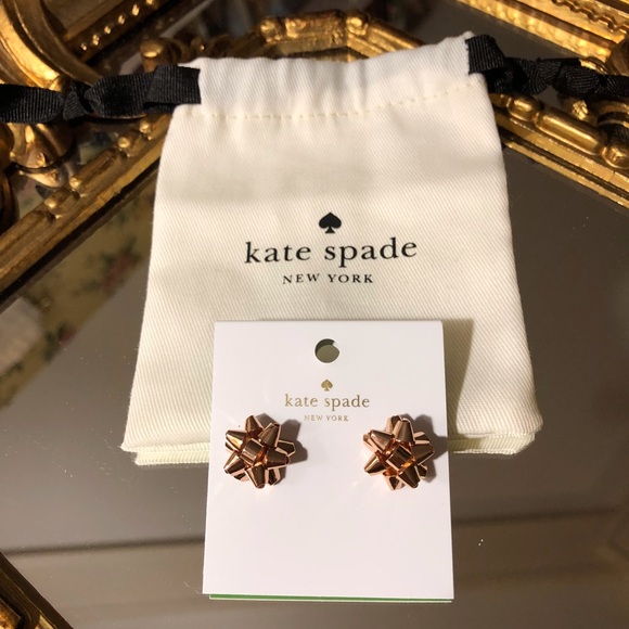 🍃🌸 Kate Spade Bow Rose Gold Earrings 🌸🍃 - Picture 4 of 12